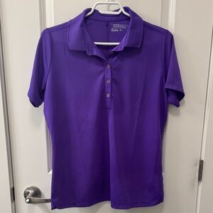 Nike Golf Tour Performance DriFit Purple Button Down Tennis Pickleball Sport Top